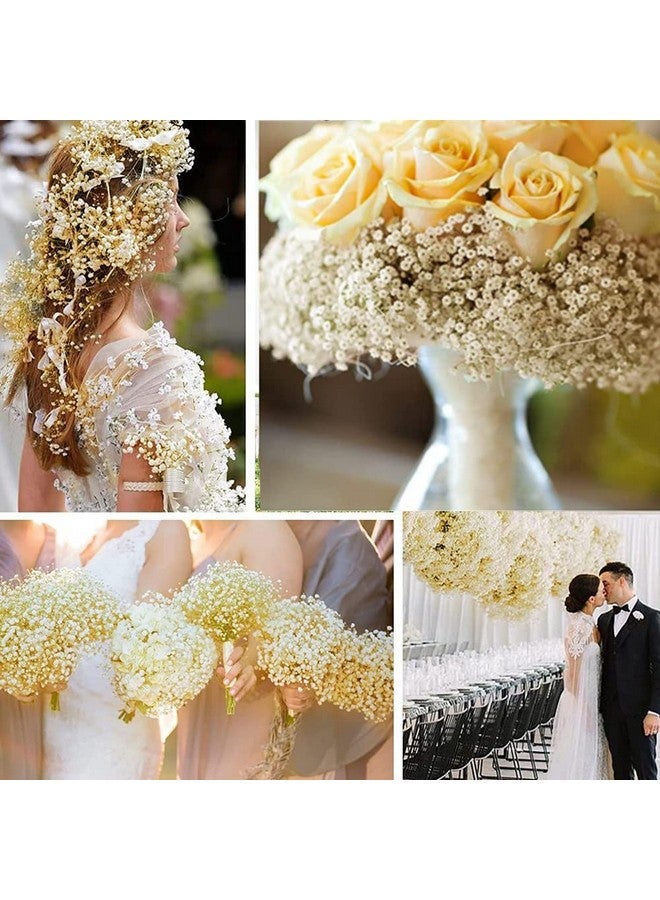 OUKEYI 17 Inch Dried Flowers Baby'S Breath Bouquet 2000+ Ivory White Dry Flowersnatural Gypsophila Branches For Home Decor Wedding Table Decor Diy Wreath Floral Dry Flowers Bulk For Vase - Image 4