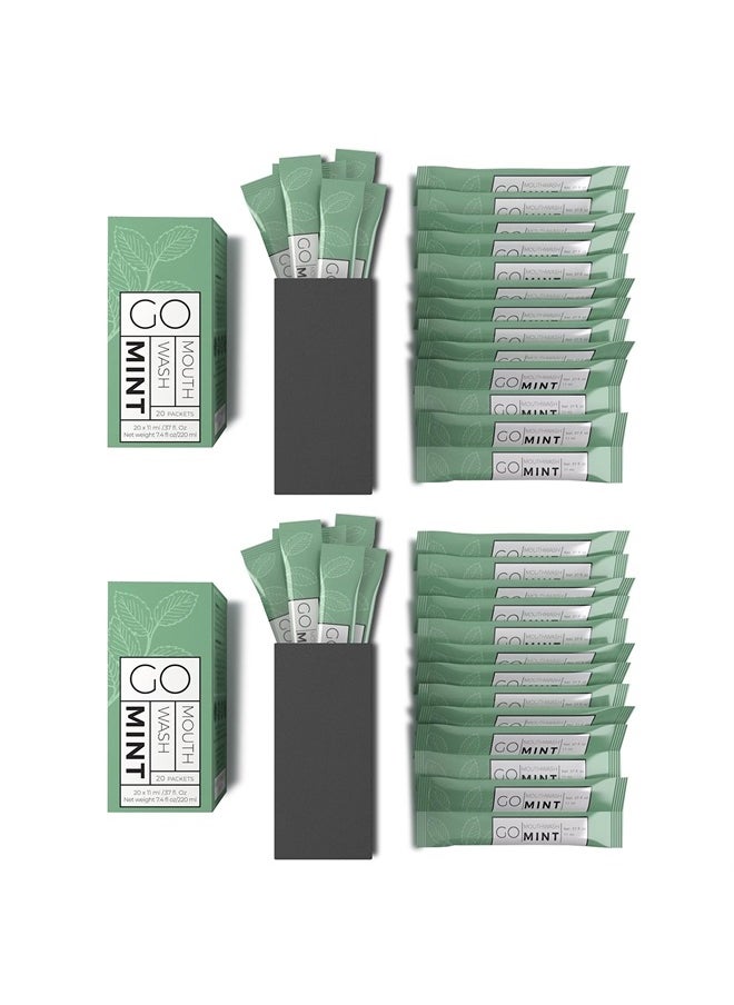 Exershield - GO Travel Size Mouthwash Packets – Individual Mini Mouthwash for Fresh Breath - TSA Compliant - Smart Packet Design to reduce travel bottle waste - Liquid Mint Flavored Portable Travel Mouthwash Bulk - Image 1
