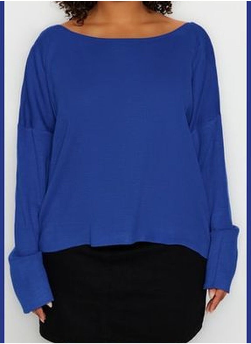 trendyol Sax-Back Cross Band Detailed Knitwear Sweater TBBAW23AN00021  - Image 3