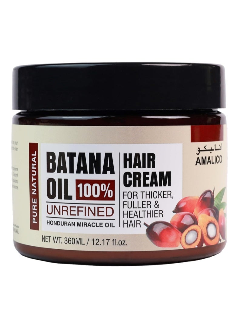 Amalico Batana Oil 100% Unrefined Hair Cream 360ml – For Thicker, Fuller & Healthier-Looking Hair - Image 1
