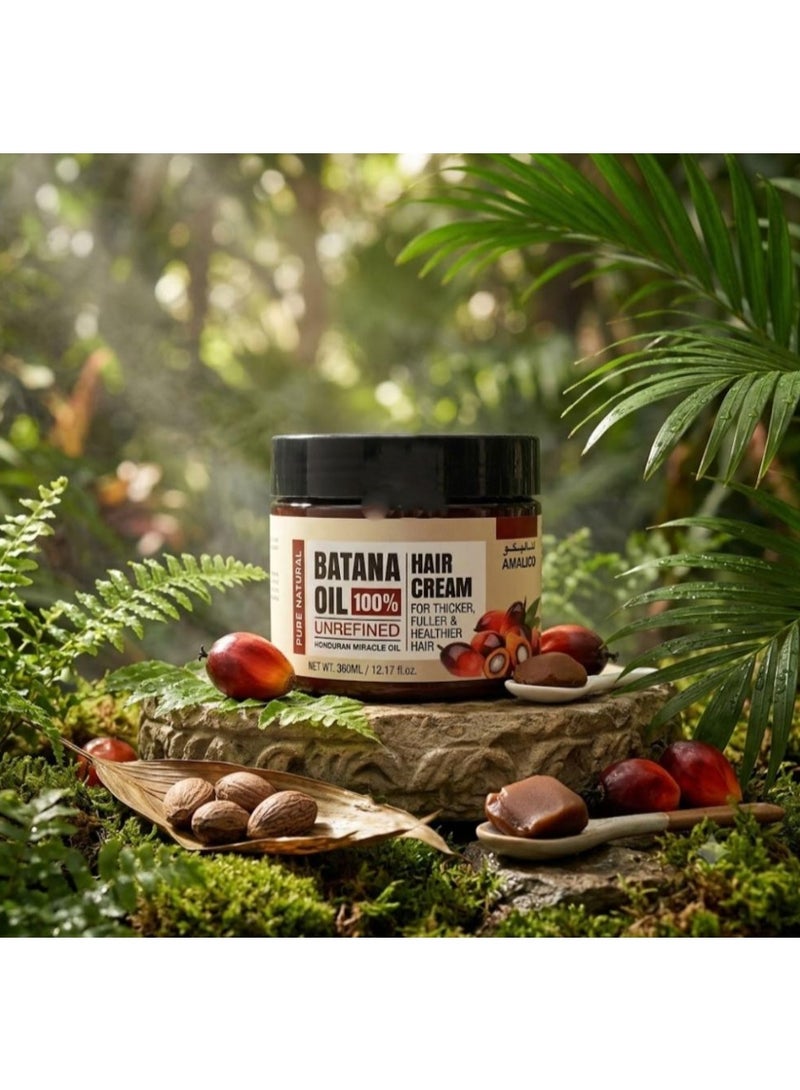 Amalico Batana Oil 100% Unrefined Hair Cream 360ml – For Thicker, Fuller & Healthier-Looking Hair - Image 5