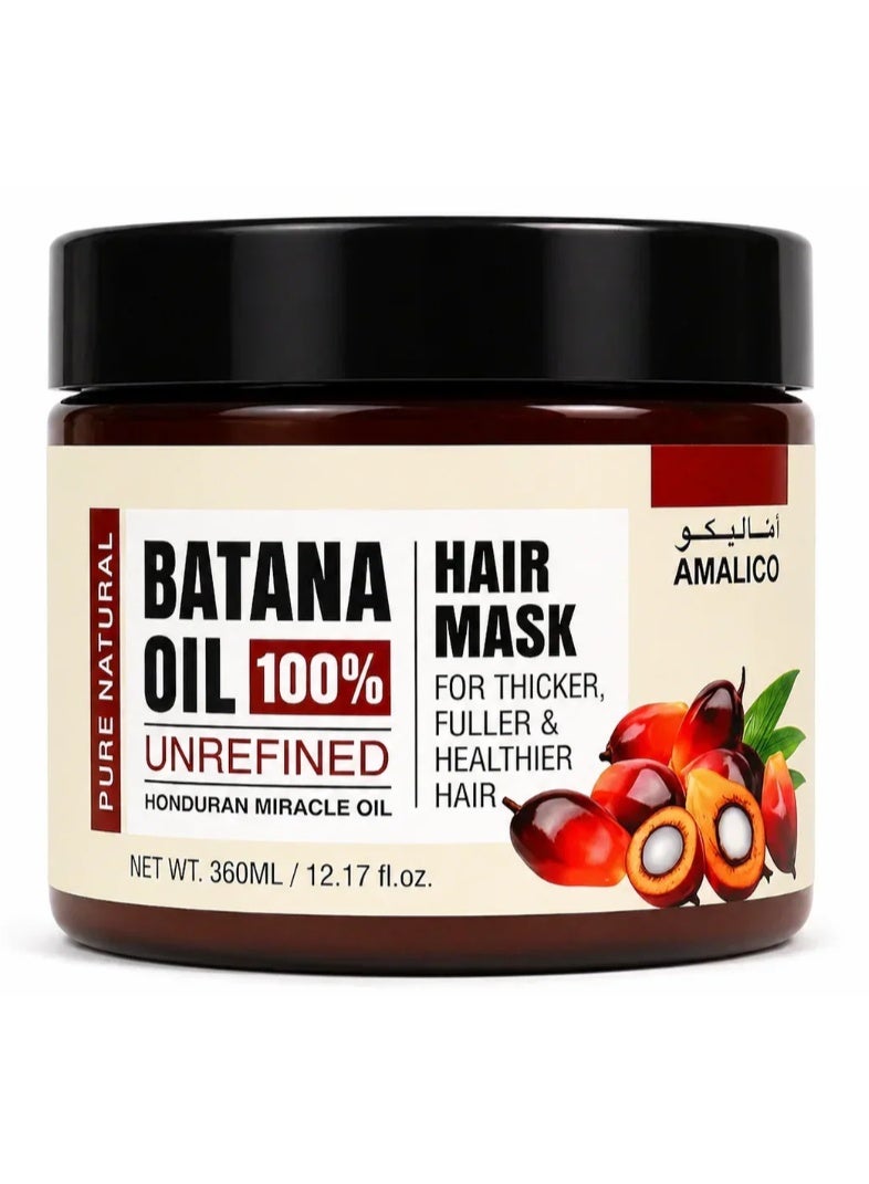Amalico Batana Oil 100% Unrefined Hair Cream 360ml – For Thicker, Fuller & Healthier-Looking Hair - Image 3