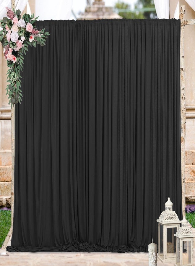 ESGOTBME 10ft x 10ft Black Backdrop Curtains for Party Valentine's Day Arch Stage Wedding Ceremony Curtains Fabric Photography Backdrop for Baby Showers Home Decoration, 5ft x 10ft, 2 Panels - Image 5