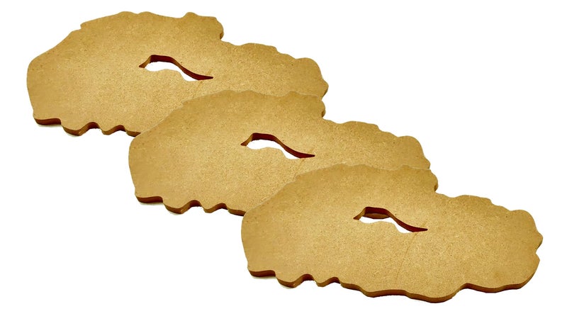 Snoogg لوحة فنية من خشب سنوغ™ Pack 3 جيود أجات إهليلجي 8 مم مقطوعة بالليزر - Image 1