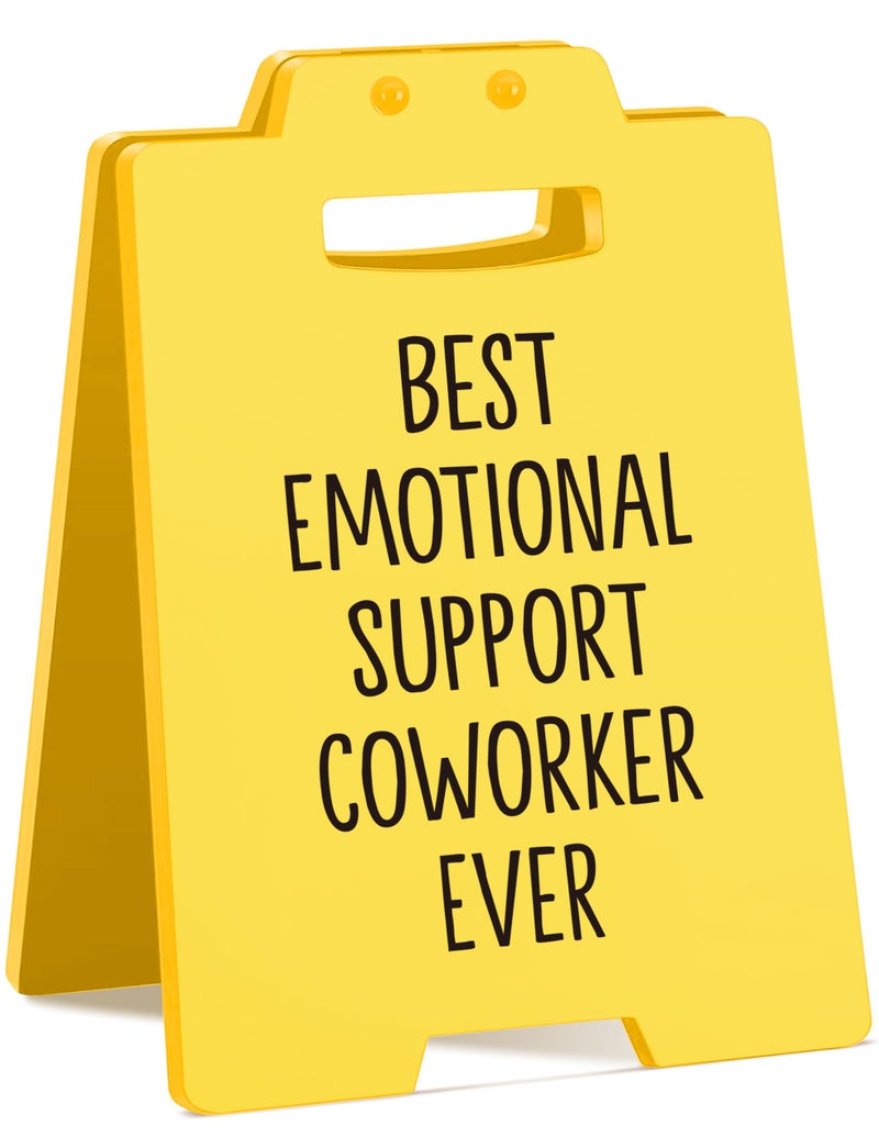 MAMAGIFTREE Best Emotional Support Coworker Ever Desk Signâ€“Funny Gifts for Coworkers, Friends, or Team Members| Cute Office Decor | Co Worker Work Anniversary Cubicle Accessories - Image 1
