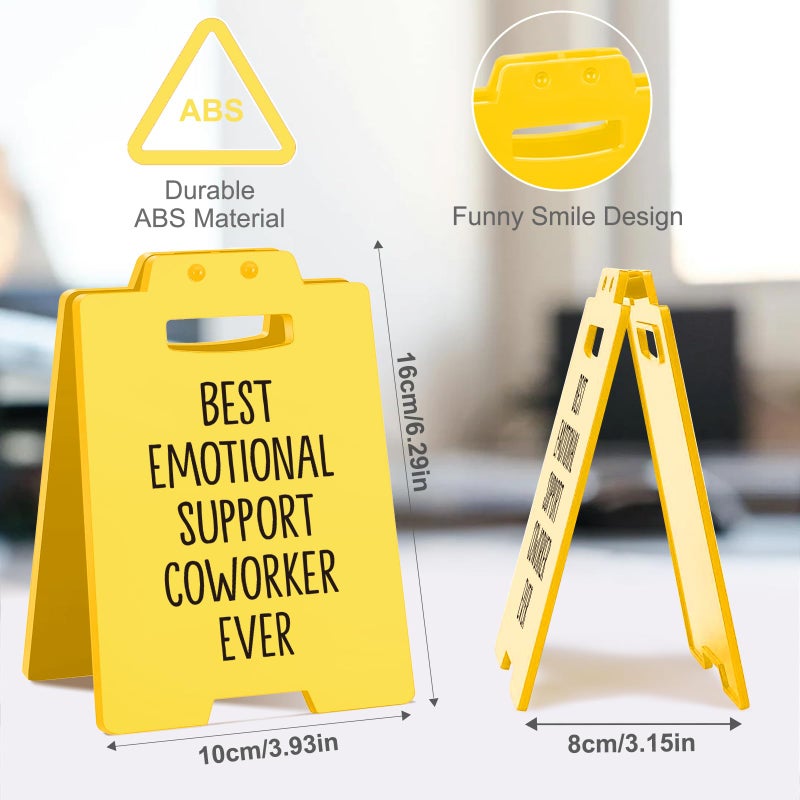 MAMAGIFTREE Best Emotional Support Coworker Ever Desk Signâ€“Funny Gifts for Coworkers, Friends, or Team Members| Cute Office Decor | Co Worker Work Anniversary Cubicle Accessories - Image 3