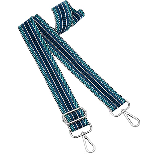 ZOOEASS Silvery Buckles Wide Shoulder Strap Adjustable Replacement Belt Guitar Style Crossbody Bag Handbag Strap Multicolor Canvas Straps(Wide:1.4in,Long:49.2in) (Color4) - Image 2