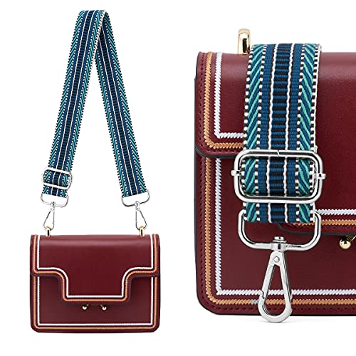 ZOOEASS Silvery Buckles Wide Shoulder Strap Adjustable Replacement Belt Guitar Style Crossbody Bag Handbag Strap Multicolor Canvas Straps(Wide:1.4in,Long:49.2in) (Color4) - Image 4