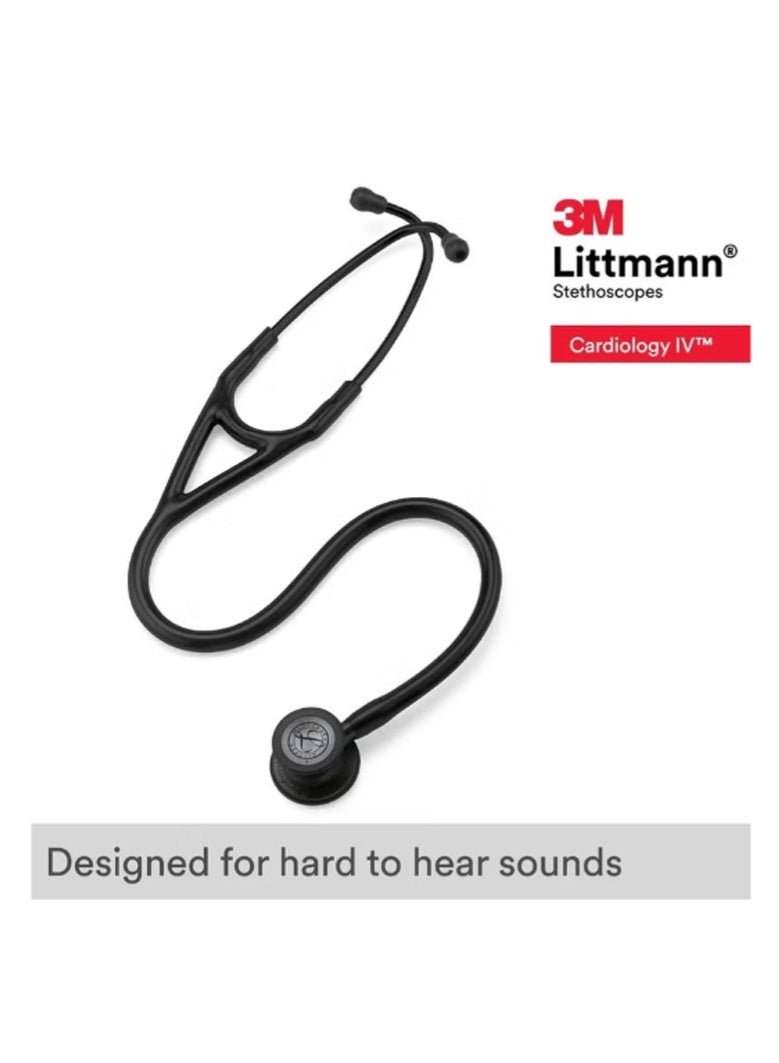 ثري أم ليتمان سماعة طبيب 3M Littmann، طراز Cardiology IV، أنبوب أسود بطول 27 بوصة، قطعة صدر سوداء، رقم الموديل 6163. - Image 2