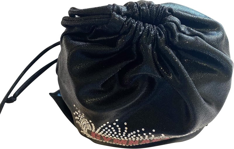 LILFOX 8"x10" Drawstring Gymnastics SMALL GRIP BAG 26x20cm - Lightweight Bag for Personal Equipment - Shiny Foil Rhinestones - Image 3
