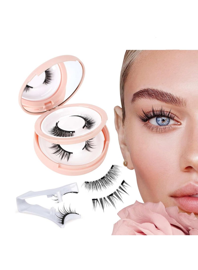 جوسكوين مجموعة رموش مغناطيسية بمظهر طبيعي بشريط شفاف، مجموعة رموش مغناطيسية بأسلوب المانجا مع أداة تطبيق، مجموعة رموش مغناطيسية قابلة لإعادة الاستخدام بدون الحاجة إلى غراء، مجموعة رموش مغناطيسية منتفخة 4 أزواج، عبوتين - Image 1