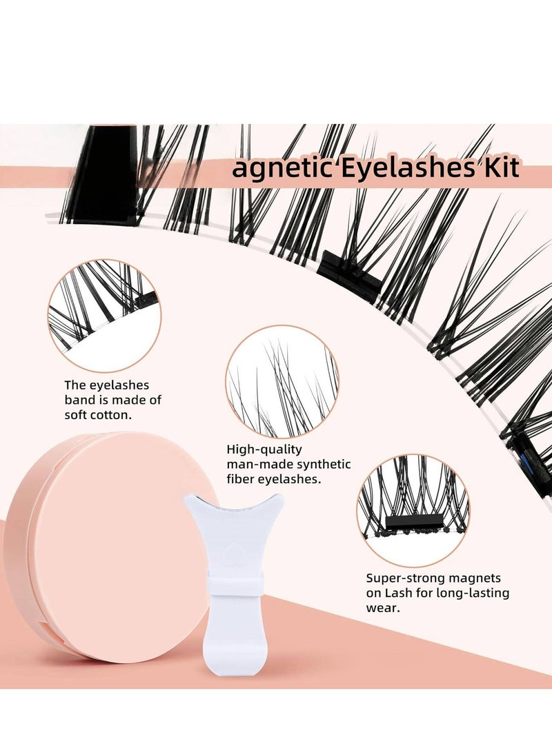 جوسكوين مجموعة رموش مغناطيسية بمظهر طبيعي بشريط شفاف، مجموعة رموش مغناطيسية بأسلوب المانجا مع أداة تطبيق، مجموعة رموش مغناطيسية قابلة لإعادة الاستخدام بدون الحاجة إلى غراء، مجموعة رموش مغناطيسية منتفخة 4 أزواج، عبوتين - Image 4