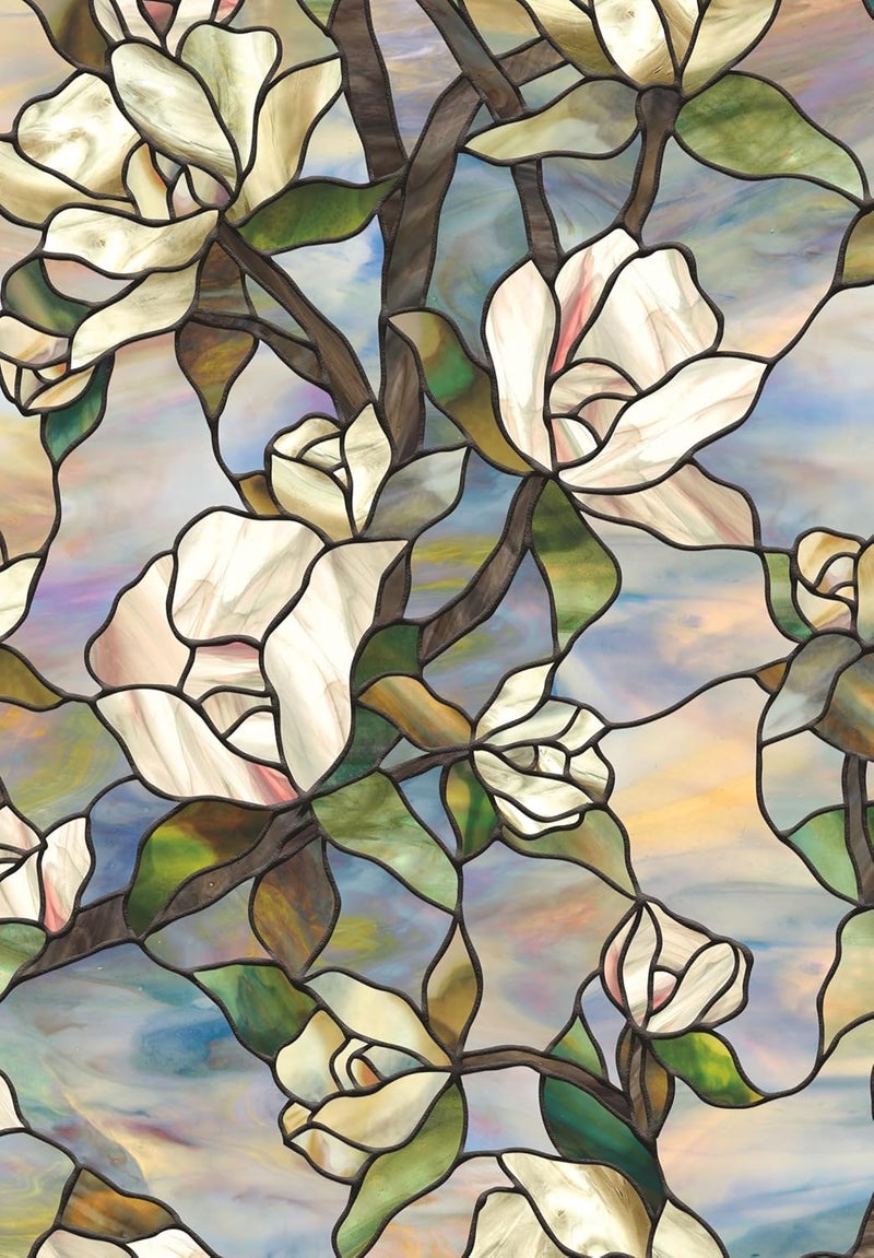 Artscape Star Magnolia | Privacy Window Film with Vibrant Colored Pattern | Non-Adhesive & UV Protection | Easy to Apply & Removable | 24 x 36 Inches | Made in USA - Image 3