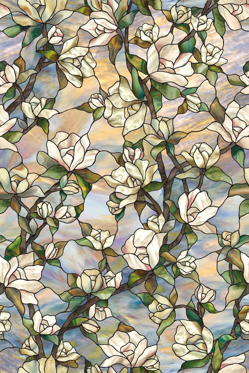 Artscape Star Magnolia | Privacy Window Film with Vibrant Colored Pattern | Non-Adhesive & UV Protection | Easy to Apply & Removable | 24 x 36 Inches | Made in USA - Image 2