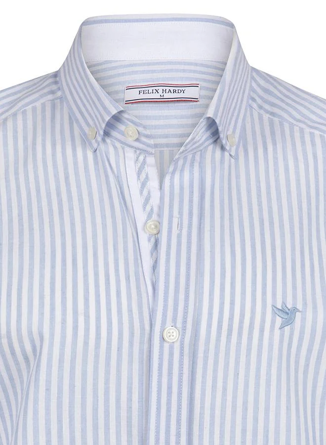 Felix Hardy Blue Striped Long Sleeve Shirt for Men | Best Price UAE