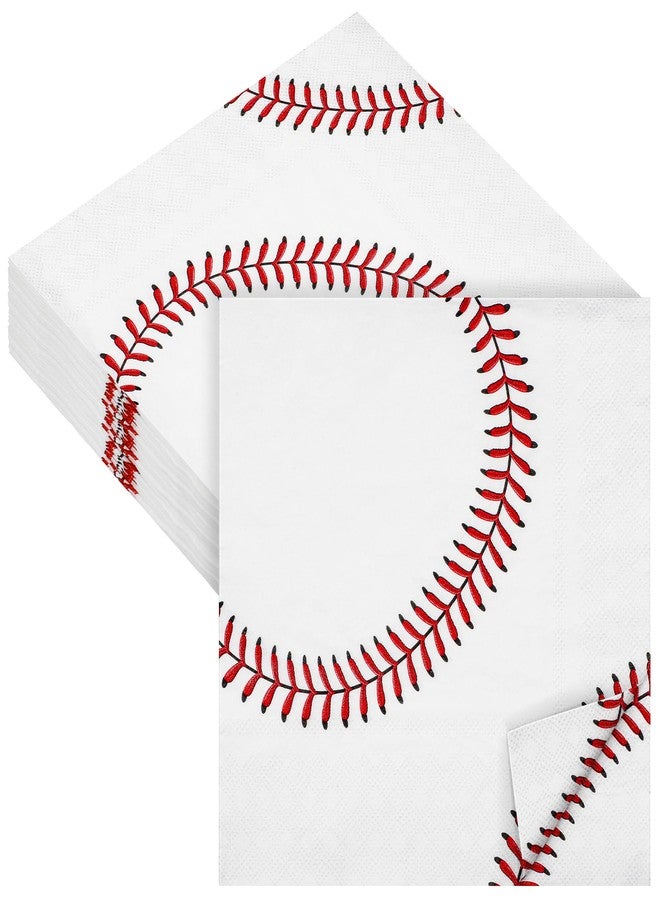 Aodaer 48 Pieces Baseball Napkins - 13 x 13 Inches Disposable Pattern Napkins for Sports Party Supplies, Birthday Party Decorations - Image 1
