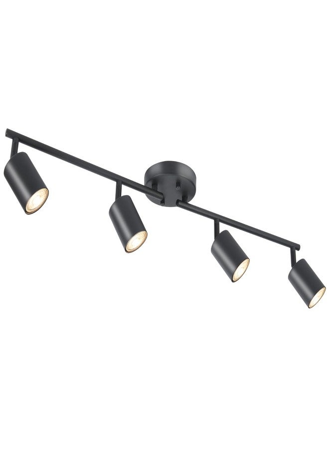 BoostArea - 4 Light Track Light LED Lighting Kit, 4 Way Black Light, Flexible Rotating Light Head for Kitchen, Living Room, Bedroom, Bulb Not Included - Image 1