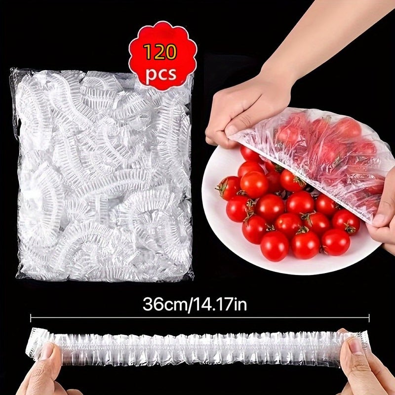 120 White Food Grade Plastic Bags for Kitchen Storage Microwaves Freezer Gifts - Image 1