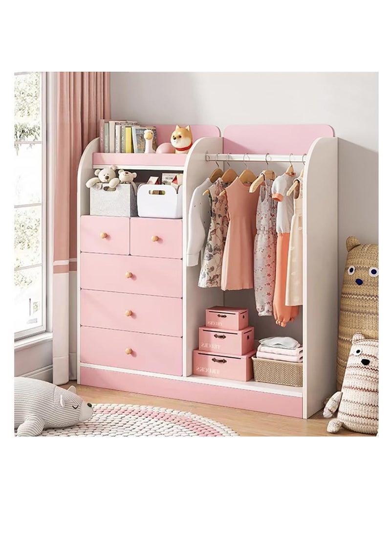 Kids Wardrobe Closet,Kids Dress Up Storage with 5 Drawer, Kids Armoire Opening Hanging Costume Closet Wardrobe for Kids, Pretend Storage Closet Armoire Dresser for Kids Room(YN011-Pink) - pzsku/ZCBE97A6ED1F87B91CC66Z/45/_/1728722154/ea096042-399c-42f7-a71b-a8203c2214fb