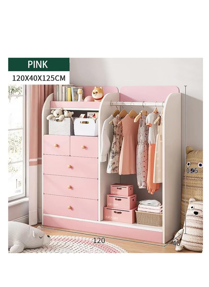 Kids Wardrobe Closet,Kids Dress Up Storage with 5 Drawer, Kids Armoire Opening Hanging Costume Closet Wardrobe for Kids, Pretend Storage Closet Armoire Dresser for Kids Room(YN011-Pink) - pzsku/ZCBE97A6ED1F87B91CC66Z/45/_/1728722164/32684a7e-efab-41ff-a389-75487eea2d3d