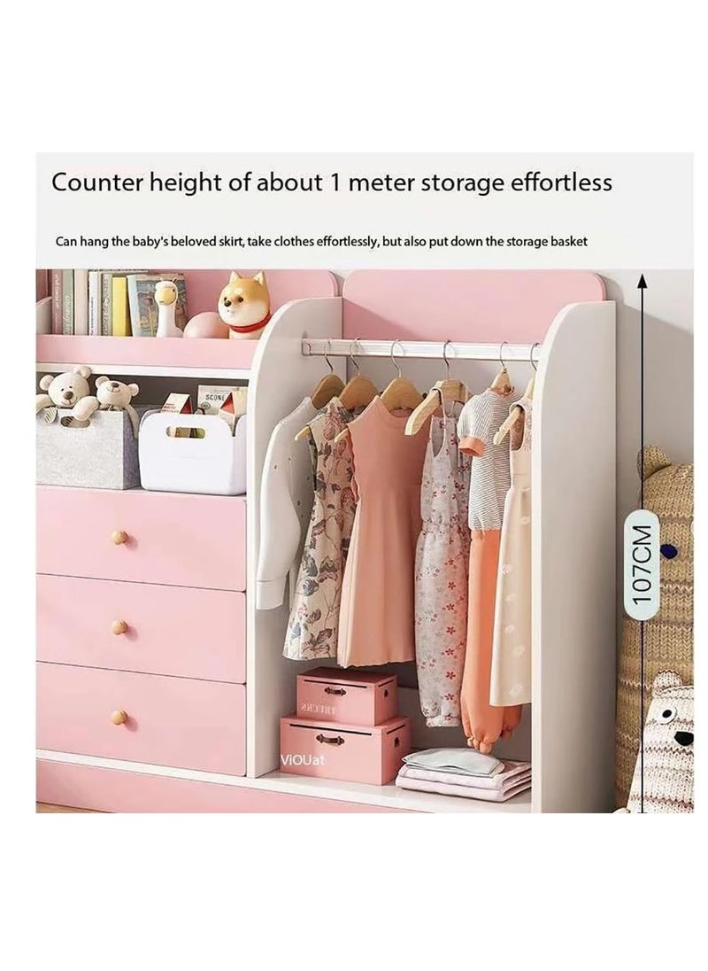 Kids Wardrobe Closet,Kids Dress Up Storage with 5 Drawer, Kids Armoire Opening Hanging Costume Closet Wardrobe for Kids, Pretend Storage Closet Armoire Dresser for Kids Room(YN011-Pink) - pzsku/ZCBE97A6ED1F87B91CC66Z/45/_/1728722215/6ecef7d5-e7d2-4e70-b3ec-4bdca495fc6a