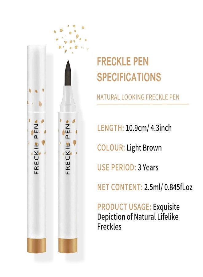 LOKFAR 2 Pcs Freckle Pen Set, Natural Lifelike Fake Freckles Makeup Pen Magic Brown Color Freckles Makeup Tool Long-Lasting Waterproof Dot Spot Pen for Effortless Sunkissed Makeup (Light Brown) - Image 2