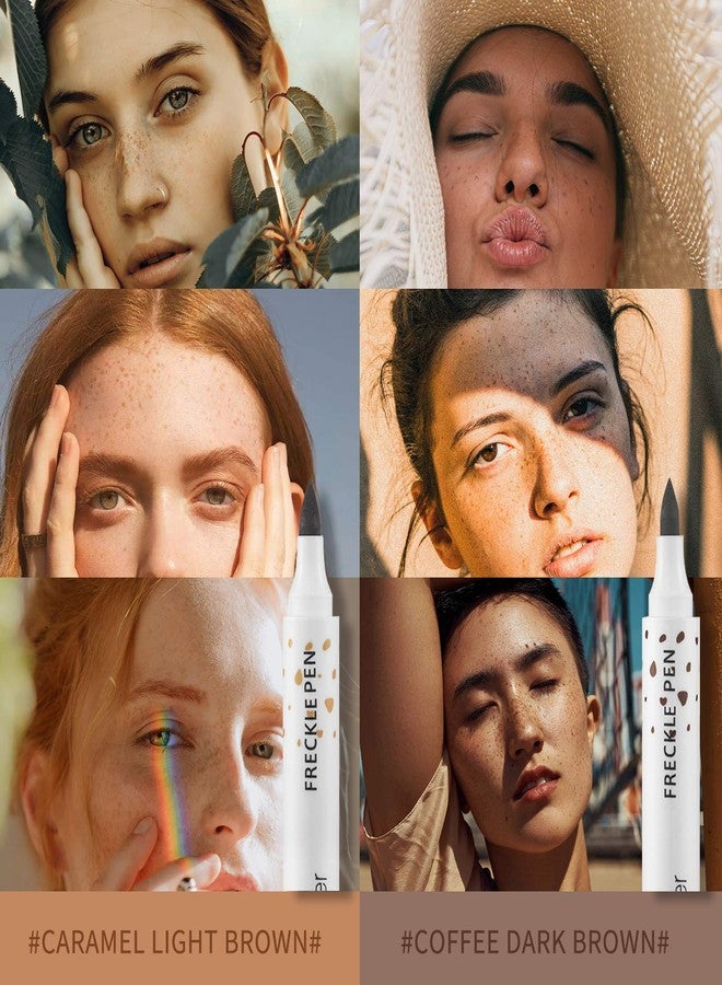 LOKFAR 2 Pcs Freckle Pen Set, Natural Lifelike Fake Freckles Makeup Pen Magic Brown Color Freckles Makeup Tool Long-Lasting Waterproof Dot Spot Pen for Effortless Sunkissed Makeup (Light Brown) - Image 3