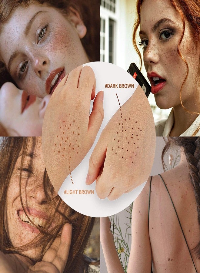 LOKFAR 2 Pcs Freckle Pen Set, Natural Lifelike Fake Freckles Makeup Pen Magic Brown Color Freckles Makeup Tool Long-Lasting Waterproof Dot Spot Pen for Effortless Sunkissed Makeup (Light Brown) - Image 4