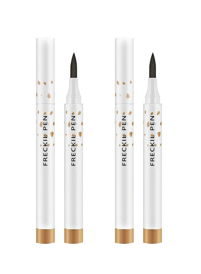 LOKFAR 2 Pcs Freckle Pen Set, Natural Lifelike Fake Freckles Makeup Pen Magic Brown Color Freckles Makeup Tool Long-Lasting Waterproof Dot Spot Pen for Effortless Sunkissed Makeup (Light Brown) - Image 1