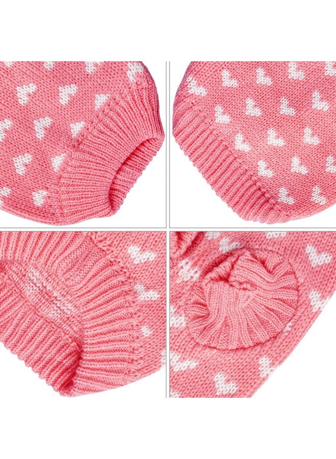 Dxhycc Dog Knitted Sweater Heart Puppy Sweater Warm Soft Pet Holiday Clothes for Small Cats and Dogs (Pink, S) - Image 4