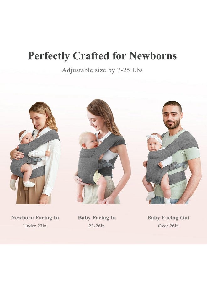 KIDIRA Newborn Carrier, Cozy Baby Carrier, Ergonomic Baby Wrap Carrier, Light Grey - Image 1