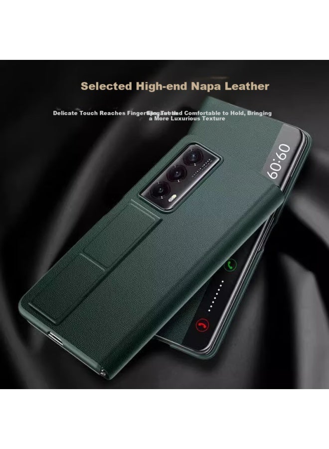 To Lonnie Zilannei Wristband Style Case For Honor Magic Vs2, Vs2 Ultimate Edition Foldable Screen Protective Cover Genuine Leather Full Body Protection Anti-drop Magnetic Flip Cover Window View Men And Women Bu - Image 3