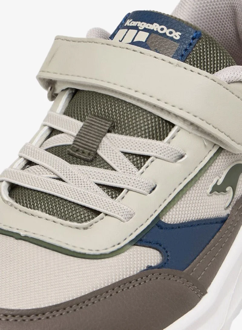 kangaROOS BEIGE Boys' Panelled Sports Shoes with Hook and Loop Closure for Men | Best Price UAE