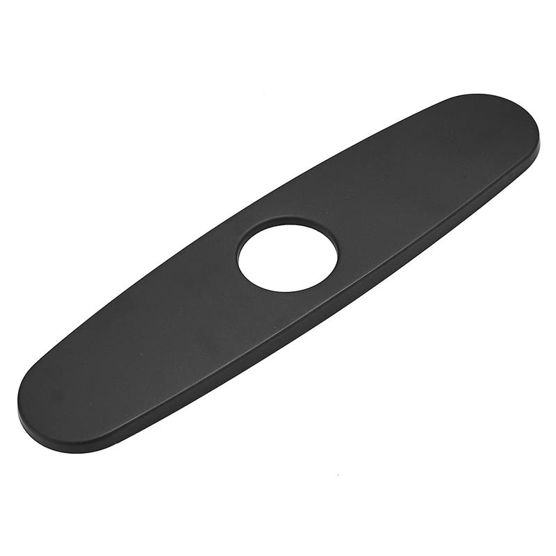 OWOFAN Hole Cover Deck Plate Escutcheon for Bathroom or Kitchen Sink Faucet Single Hole Mixer Tap, 10 Inch Stainless Steel Black WF-4102R - Image 1
