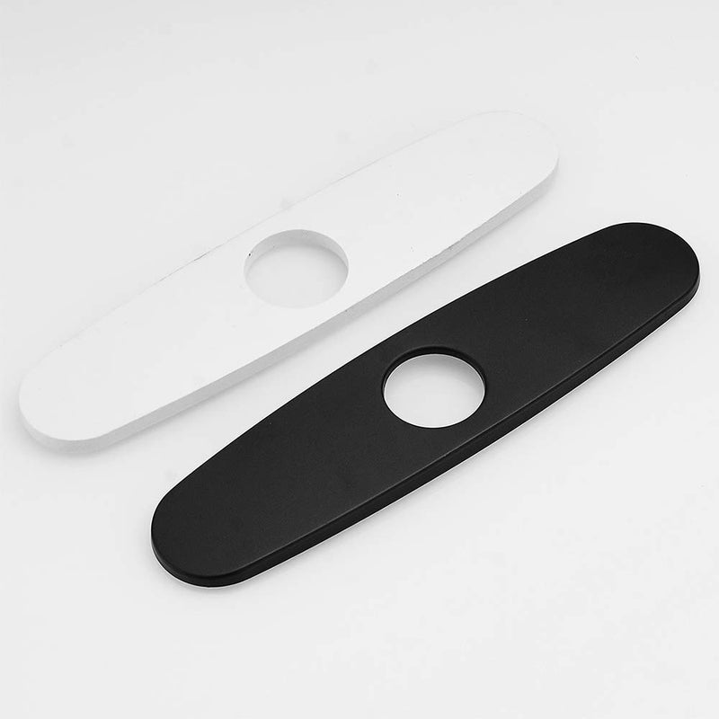 OWOFAN Hole Cover Deck Plate Escutcheon for Bathroom or Kitchen Sink Faucet Single Hole Mixer Tap, 10 Inch Stainless Steel Black WF-4102R - Image 4