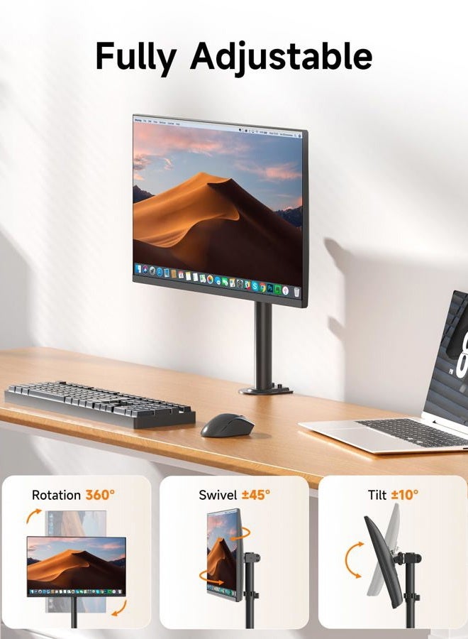 Bracwiser Single Fully Adjustable Monitor Arm Stand Mount for Monitor Computer Screen 13 15 17 19 20 22 23 24 26 27 30 32 inch VESA 75 100 MD7401 - Image 4