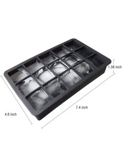 Mishrit Mishrit 15 Cavity Square Ice Cube Tray Silicone Freeze Mold Bar Pudding Jelly Chocolate Maker Mold Box Cold Drinking (Pack of 1).  - Image 2