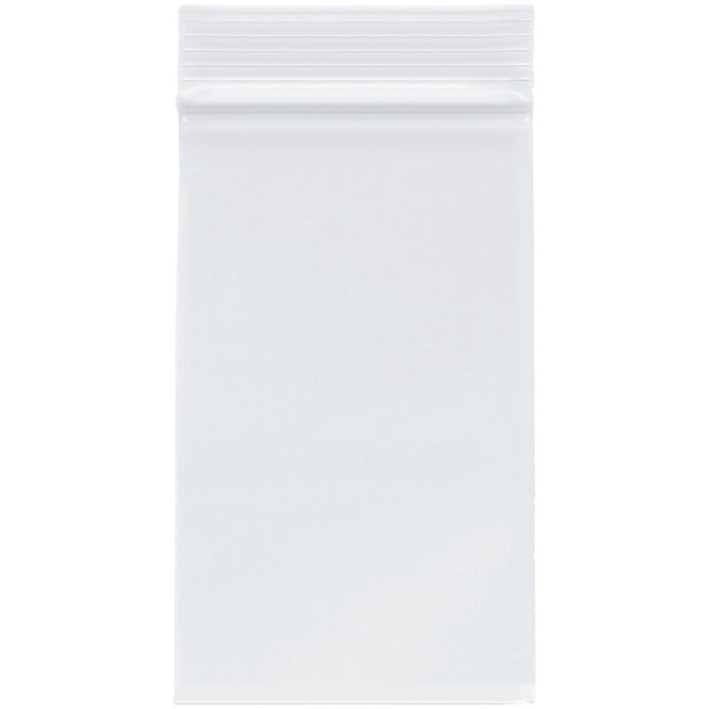 Plymor 3" x 5" (Pack of 500), 2 Mil Zipper Reclosable Plastic Bags