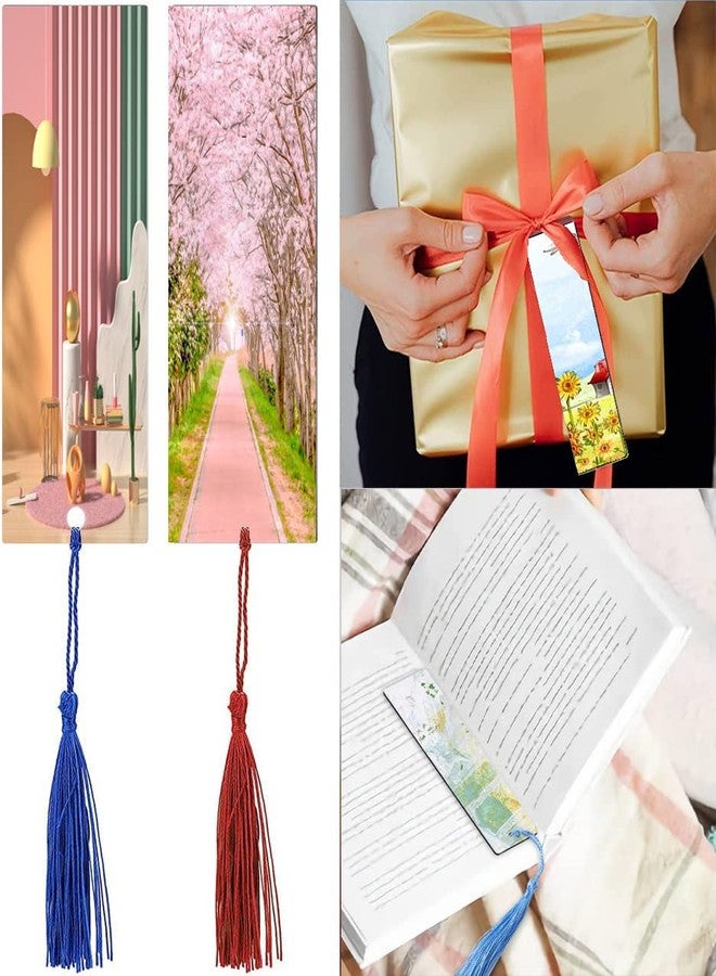 BetterJonny 90Pcs Sublimation Blanks Bookmark, BetterJonny 30Pcs Metal Craft Bookmark with Tassels Rectangle Double Sided Sublimate Unfinished Book Marker Tags for Classroom Projects and Present Tags - Image 4