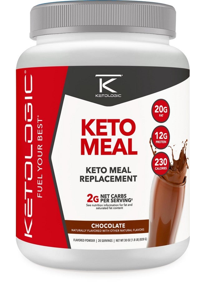 KetoLogic Keto Meal Replacement Shake Powder for Optimal Results + MCT Oil + Grass-Fed Whey - Perfectly Formulated Macros for Ketosis - 20 Servings - Chocolate - Image 1