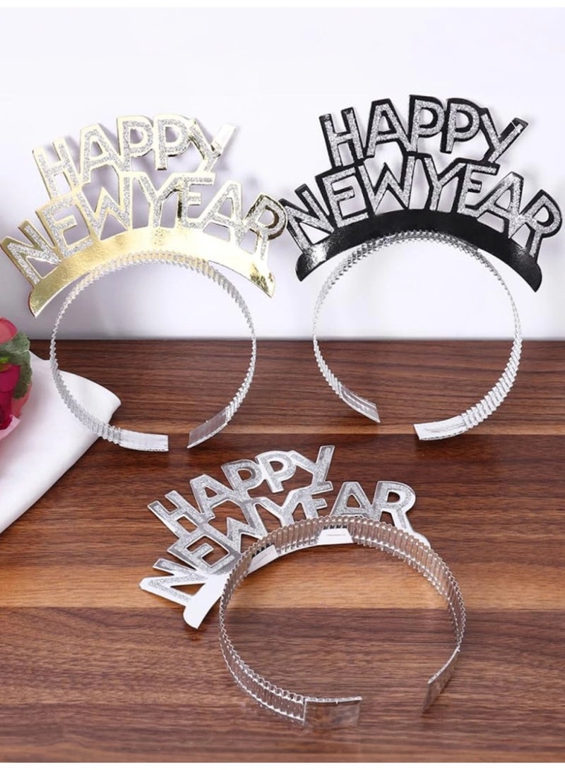 New Year's decorations 2026, six-piece hairband with the phrase "Happy New Year" and six paper whistles. - Image 3