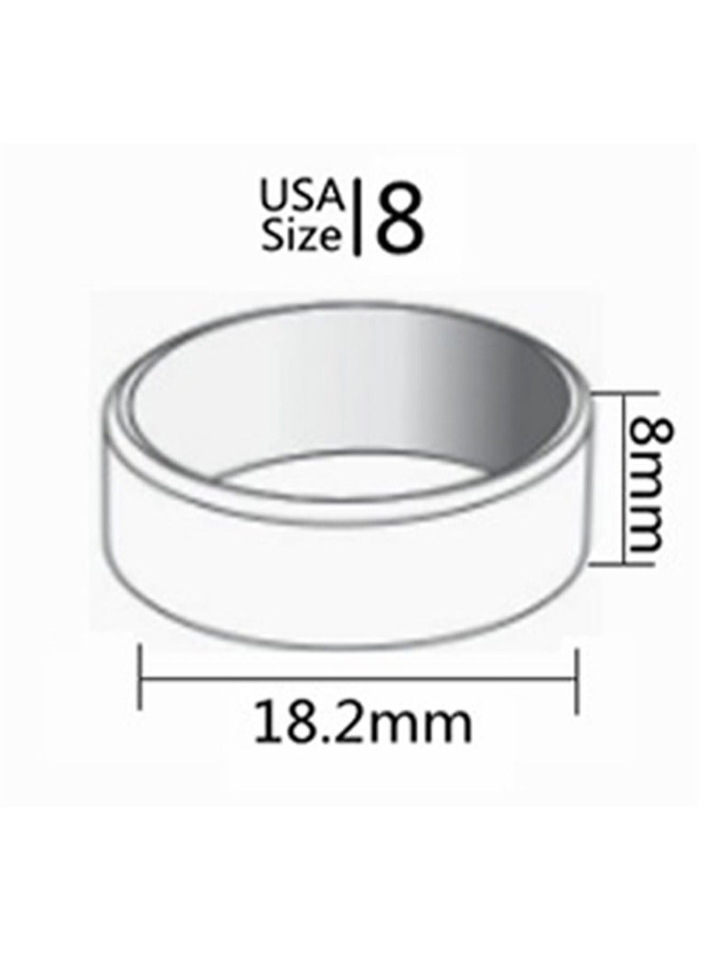 Titanium Wedding Band Steel Ring For Men And Women Size 8  - Image 5