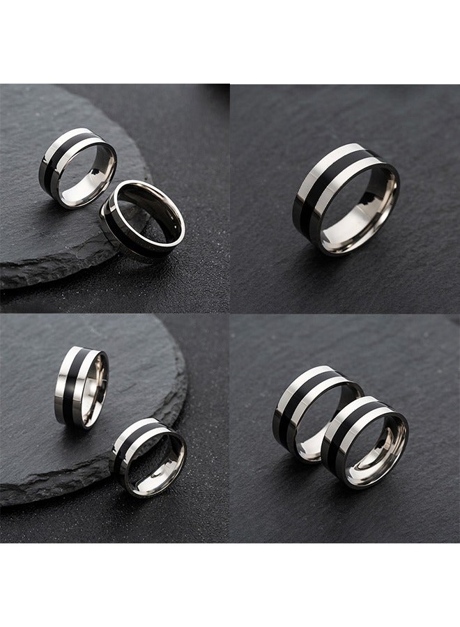 Titanium Wedding Band Steel Ring For Men And Women Size 8  - Image 2