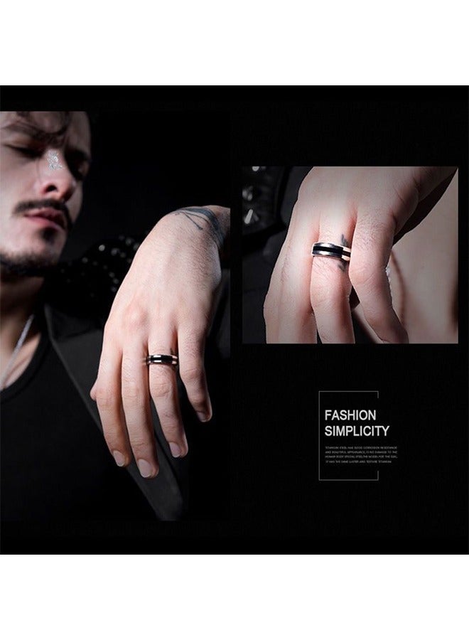 Titanium Wedding Band Steel Ring For Men And Women Size 8  - Image 4