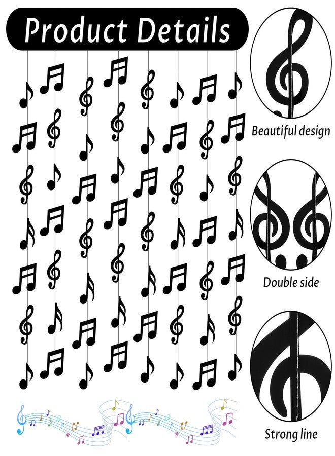 Larrel 8PCS Music Notes Party Decorations, Black Musical Note Hanging Swirl, Music Theme Party Supplies, Musical Notes Garland for Concerts, Music-Theme Parties, Birthdays, Weddings and Baby Showers - Image 3