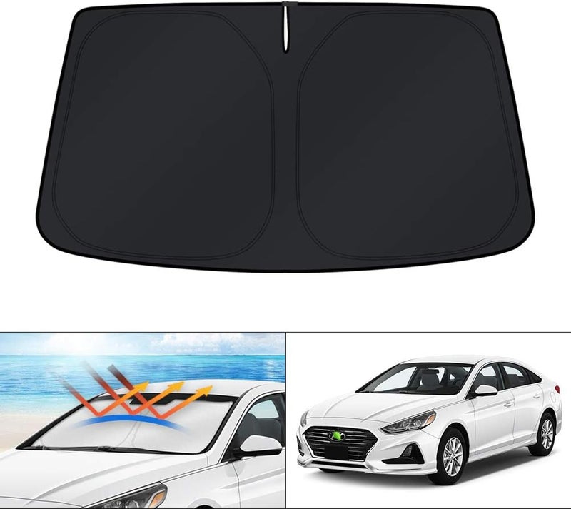 KUST Windshield Sun Shade for 2015 2016 2017 2018 2019 Hyundai Sonata Sedan Custom Fit Sunshades Car Accessories Foldable Sun Visor Sun Protector Blocks UV Rays - Image 1