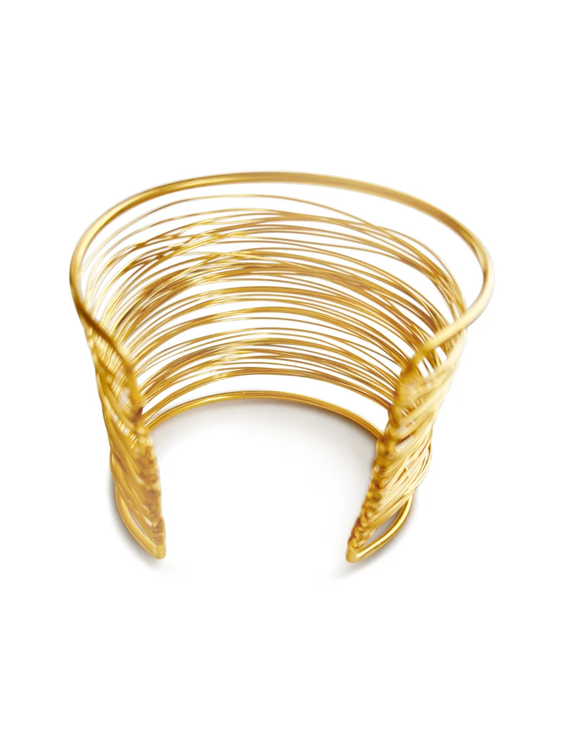 Hzmer Jewellery  Golden Harmony Cuff for Women | Best Price UAE