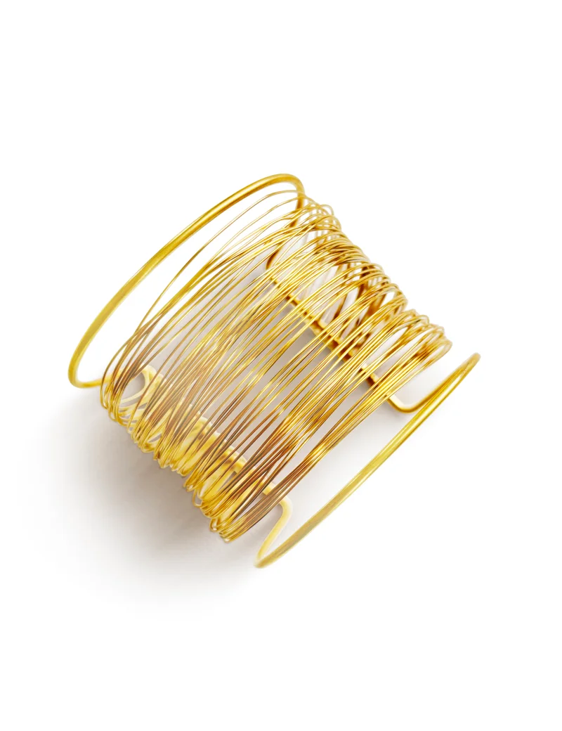 Hzmer Jewellery  Golden Harmony Cuff for Women | Best Price UAE