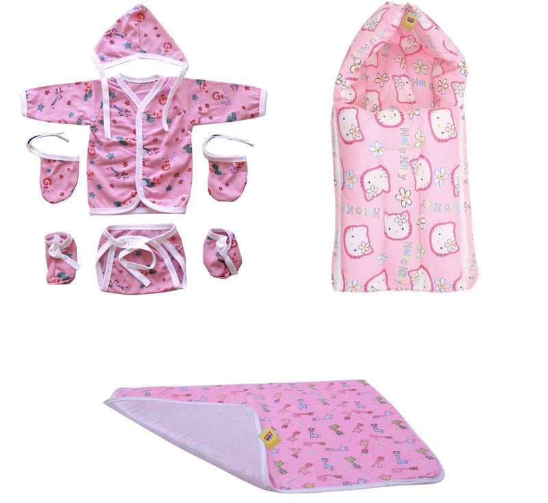 Fareto New Born Baby Gift Pack of Essential Items (0-6 Months) (Pack of 7 with Sleeping Bag) - Image 3