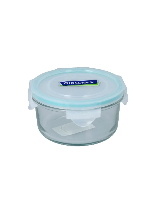 Glasslock Microwave and Dishwasher Safe Tempermax Classic Round Food Storage Container Clear 370 ml MCCB-040
